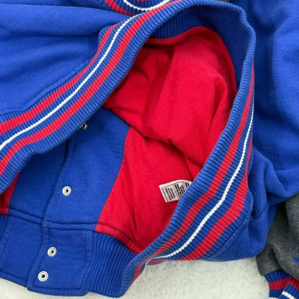 Mitchell & Ness Vintage Throwback Snap Down Fleece Lined Varsity Style Jacket -